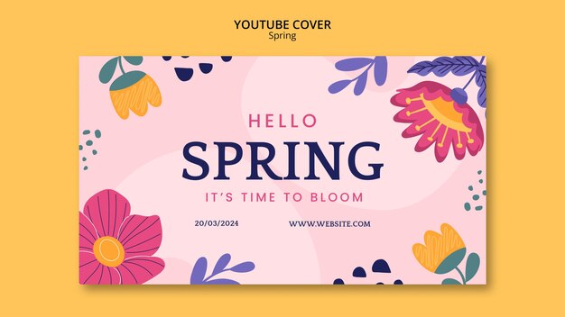 plantilla de portada de youtube de la temporada floral de primavera