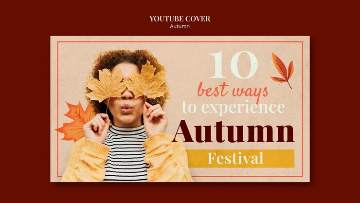 PSD gratuito plantilla de portada de youtube de temporada de otoño