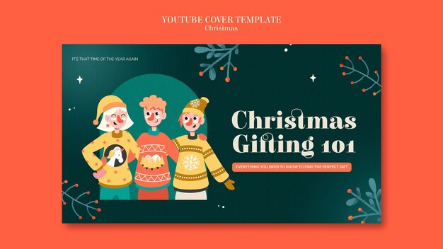 Plantilla de portada de youtube de la temporada de suéter de celebración