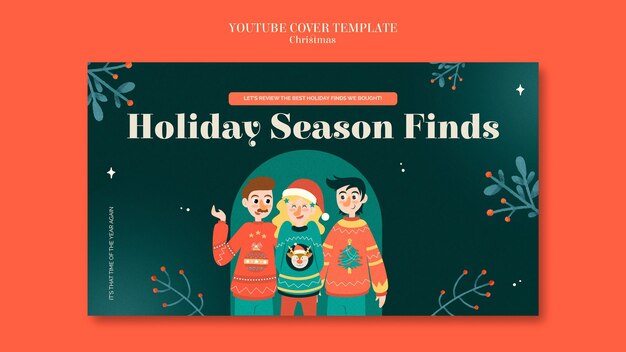 Plantilla de portada de youtube de la temporada de suéter de celebración