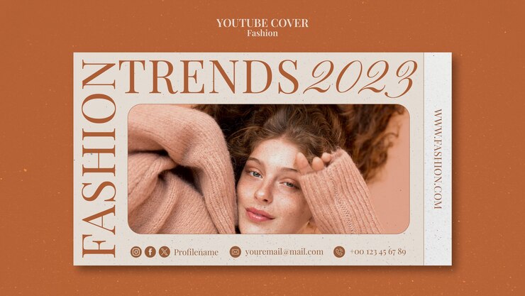 PSD gratuito plantilla de portada de youtube de tendencias de moda
