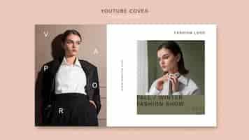 PSD gratuito plantilla de portada de youtube para tienda de moda minimalista en línea