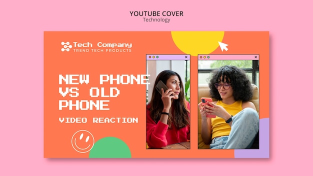 Plantilla de portada de youtube de tienda de tecnología y negocios