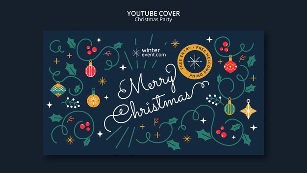 Plantilla de portada de youtube de vacaciones de navidad