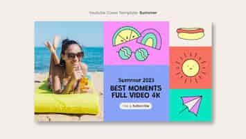 PSD gratuito plantilla de portada de youtube de vacaciones de verano