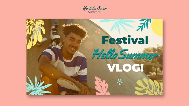 PSD gratuito plantilla de portada de youtube de vacaciones de verano
