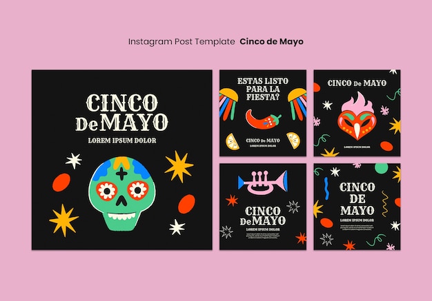 Plantilla de post de instagram de cinco de mayo