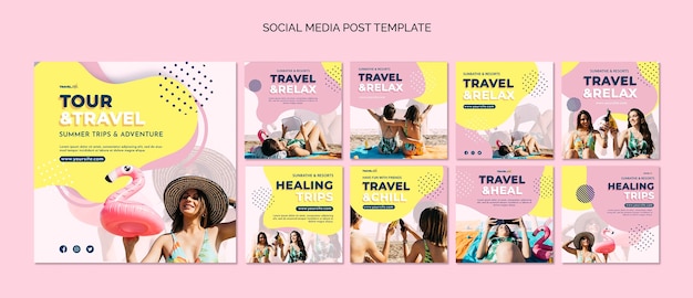 PSD gratuito plantilla de poste de redes sociales de vacaciones