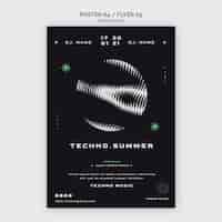 PSD gratuito plantilla de póster abstracto del festival de música techno