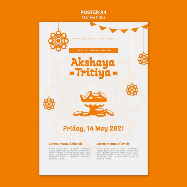 PSD gratuito plantilla de póster de akshaya tritiya