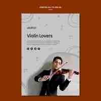 PSD gratuito plantilla de póster para amantes de la música de violín