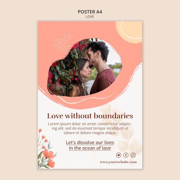 Plantilla de póster de amor