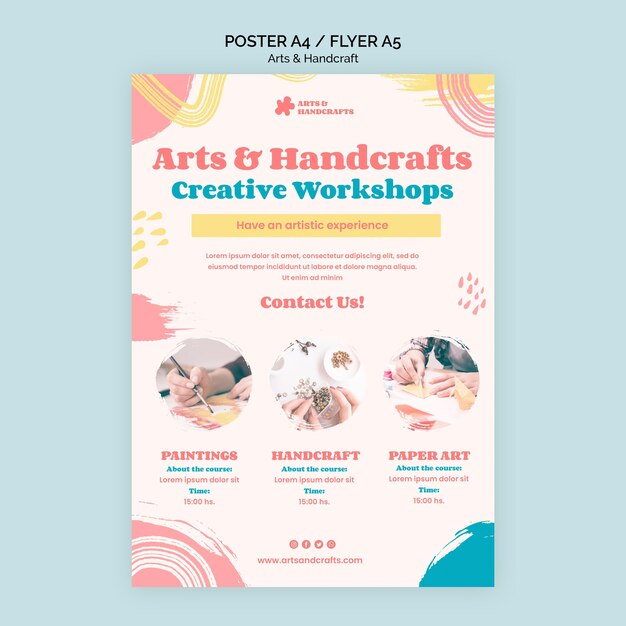 Plantilla de póster de arte y artesanía