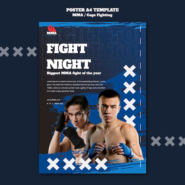 Plantilla de póster de artes marciales mixtas