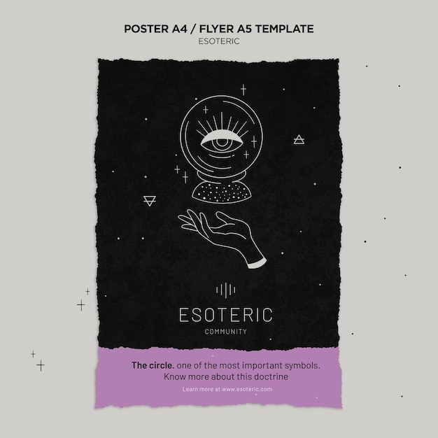 PSD gratuito plantilla de póster de artesanía esotérica