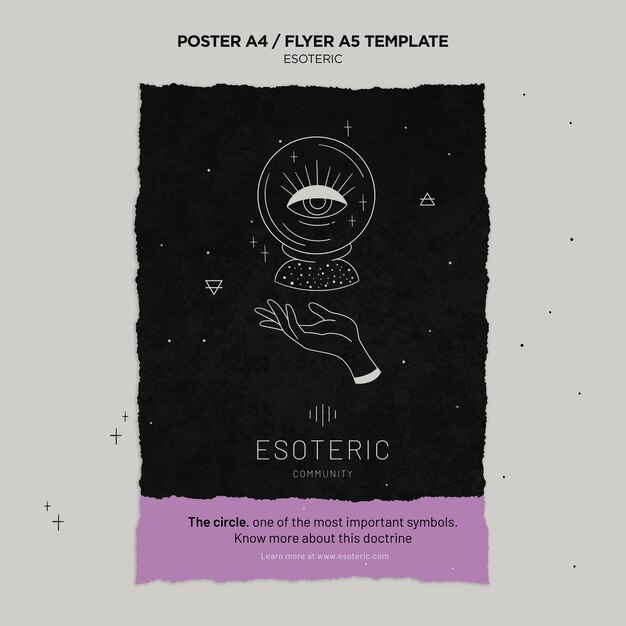 Plantilla de póster de artesanía esotérica