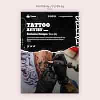 PSD gratuito plantilla de póster de artista del tatuaje