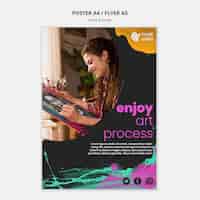 PSD gratuito plantilla de póster para artistas de dibujo y pintura