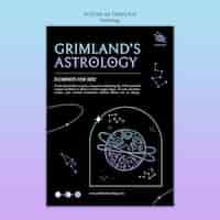 PSD gratuito plantilla de póster de astrología de diseño plano