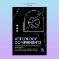 PSD gratuito plantilla de póster de astrología de diseño plano