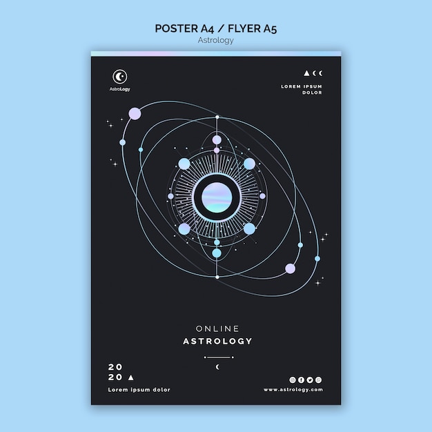 Plantilla de póster de astrología en línea