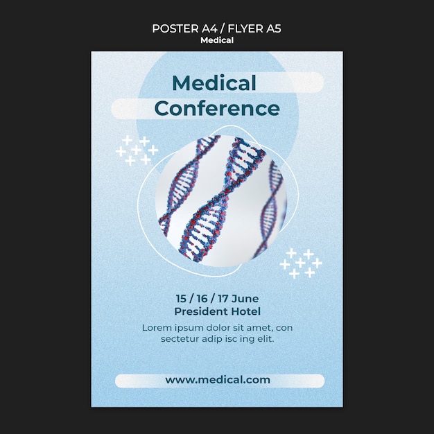 Plantilla de póster de atención médica de gradiente