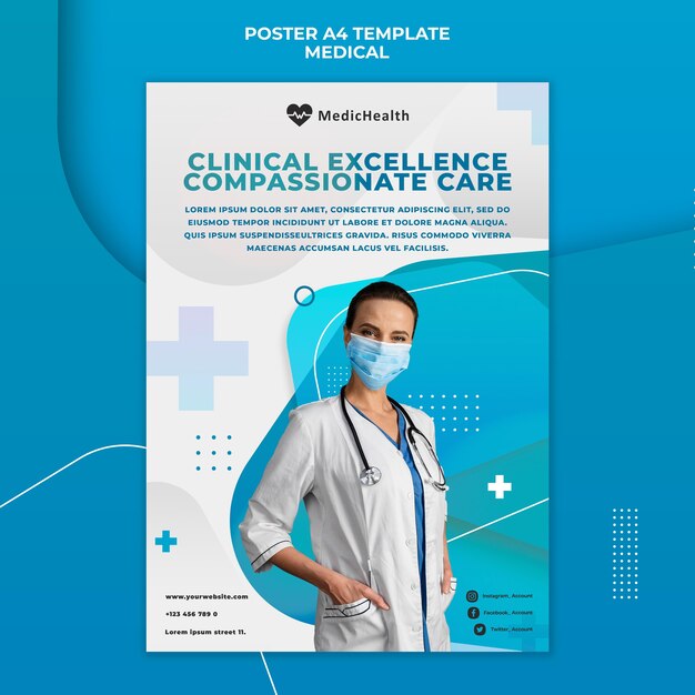 Plantilla de póster de atención médica