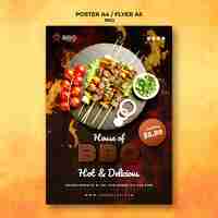 PSD gratuito plantilla de póster para barbacoa