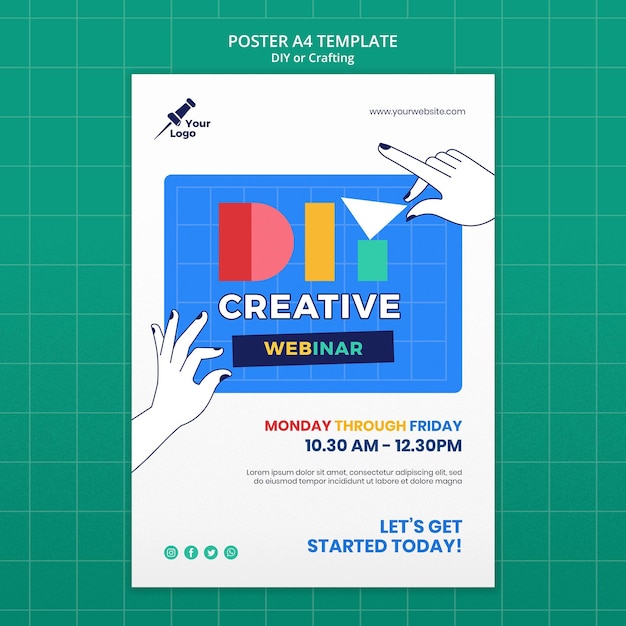 PSD gratuito plantilla de póster de bricolaje o elaboración