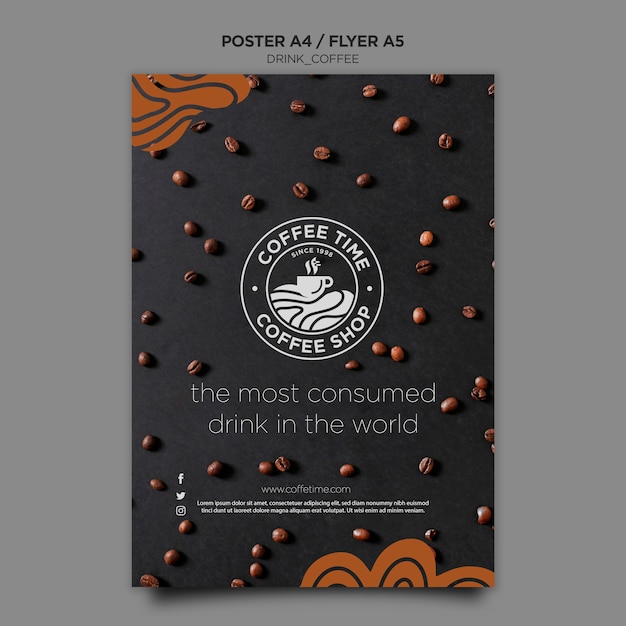 Plantilla de póster de café