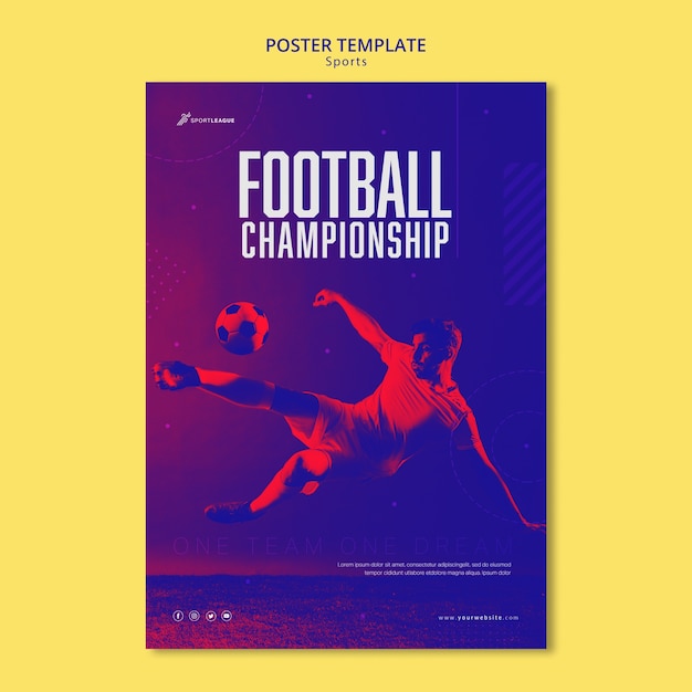 Plantilla de póster de campeonato de fútbol