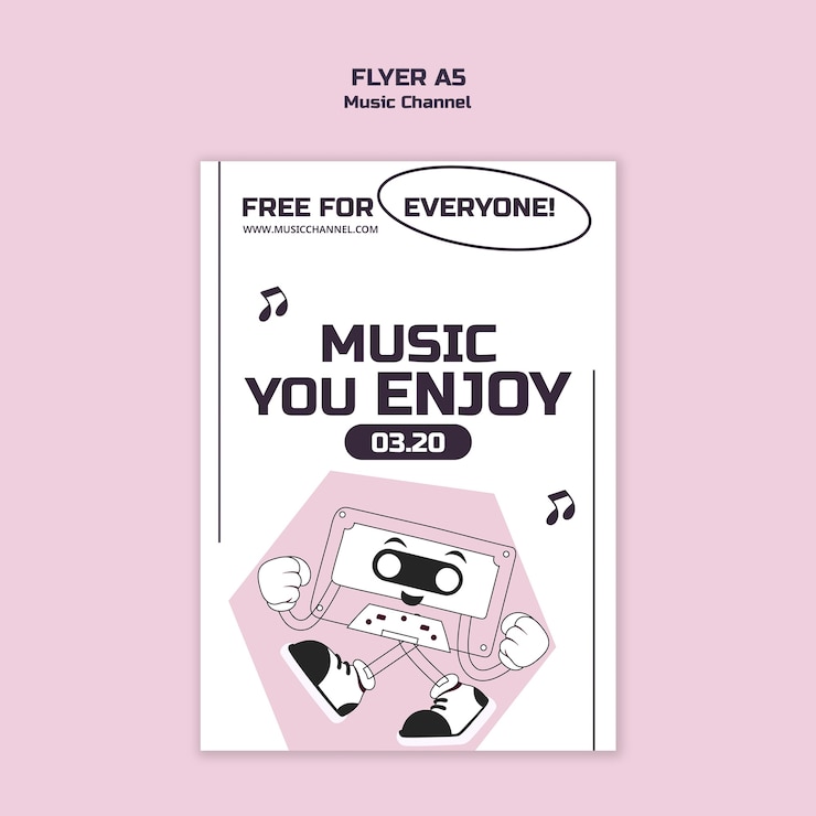 PSD gratuito plantilla de póster de canal de música
