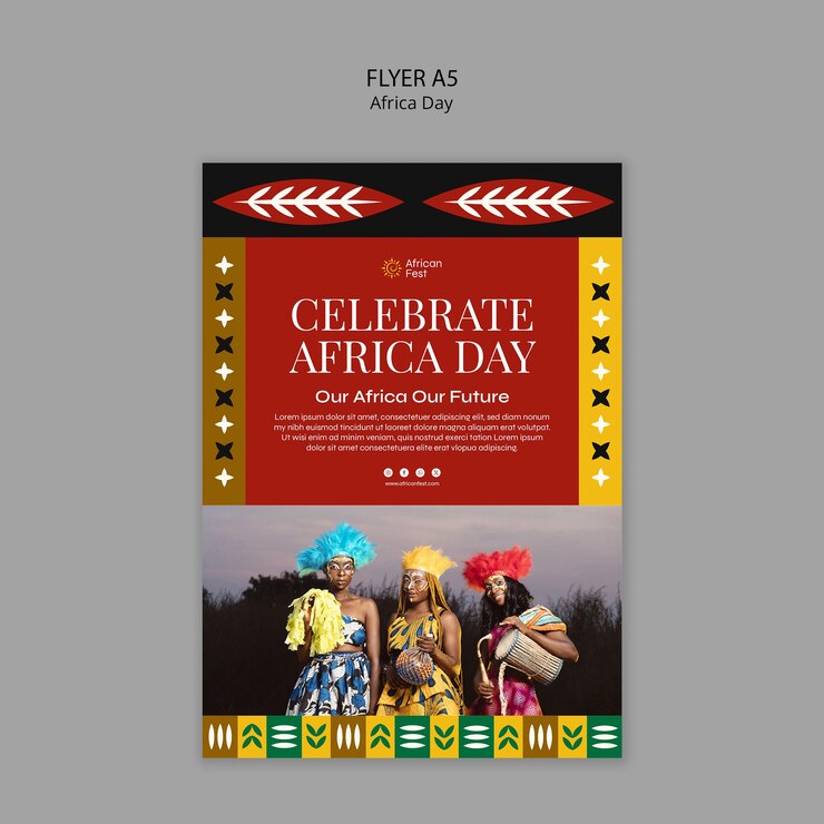 PSD gratuito plantilla de póster para la celebración del día de áfrica