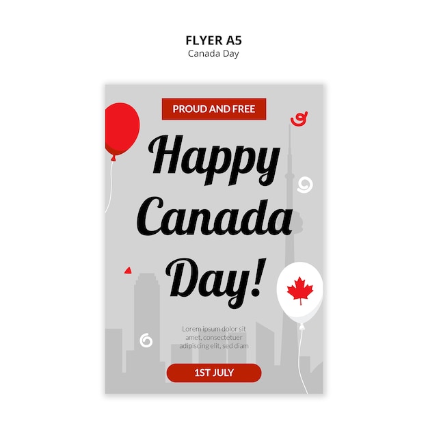 PSD gratuito plantilla de póster de celebración del día de canadá