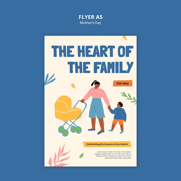 Plantilla de póster de celebración del día de la madre