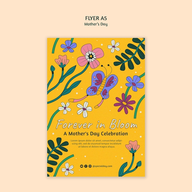 PSD gratuito plantilla de póster para la celebración del día de la madre