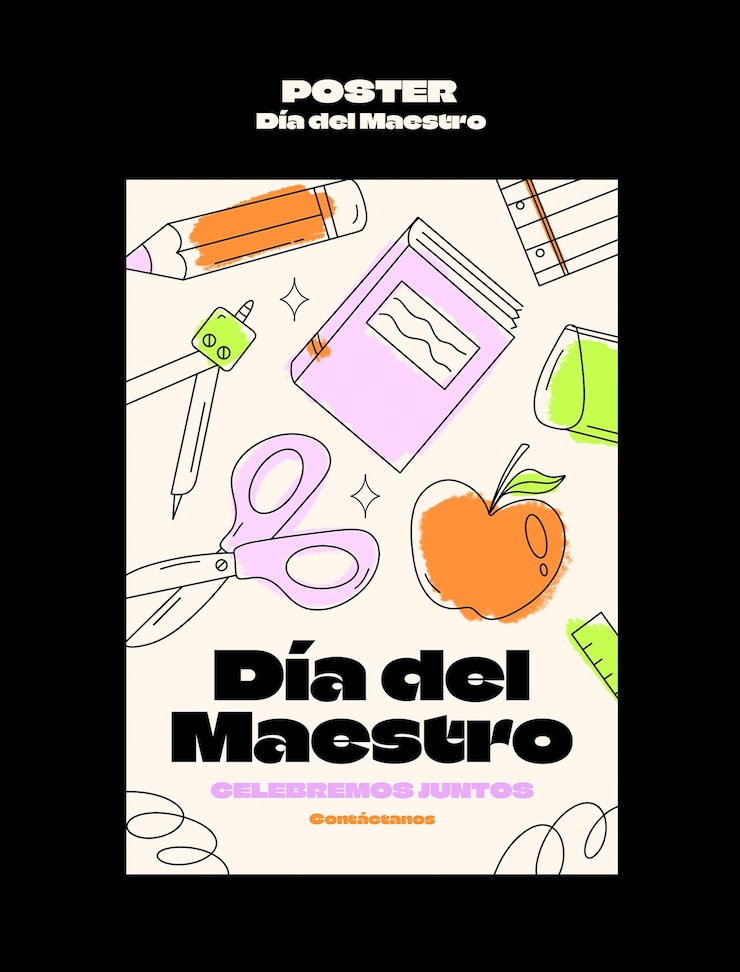 PSD gratuito plantilla de póster para la celebración del día del maestro