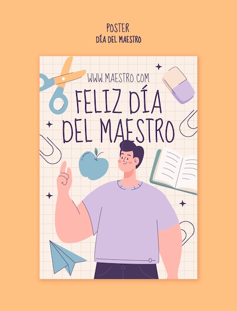 plantilla de póster para la celebración del día del maestro