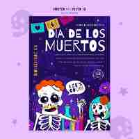 PSD gratuito plantilla de póster de celebración del día de los muertos