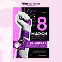 PSD gratuito plantilla de póster para la celebración del día de la mujer