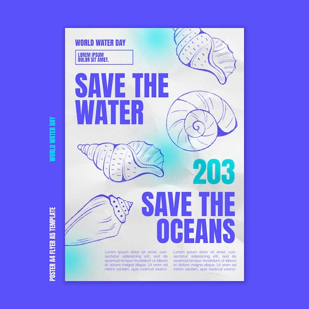 PSD gratuito plantilla de póster de celebración del día mundial del agua