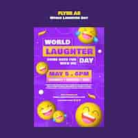 PSD gratuito plantilla de póster para la celebración del día mundial de la risa