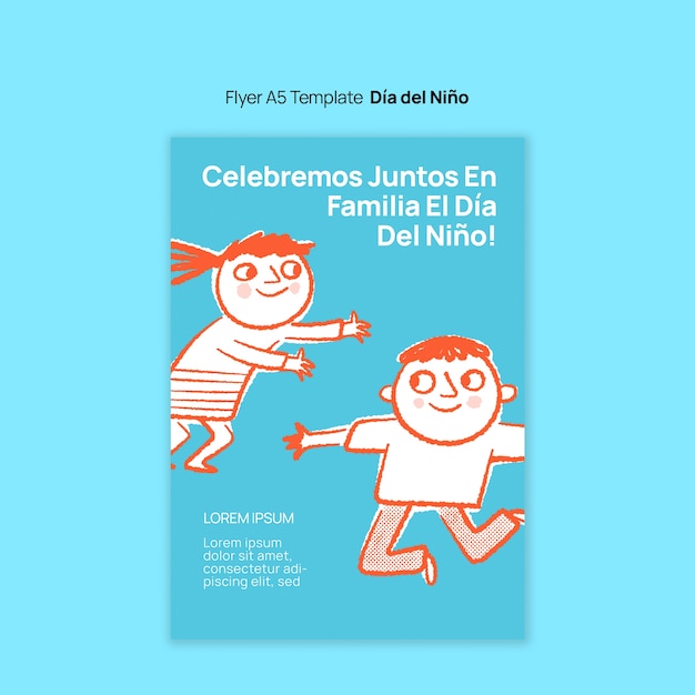 PSD gratuito plantilla de póster para la celebración del dia del nino