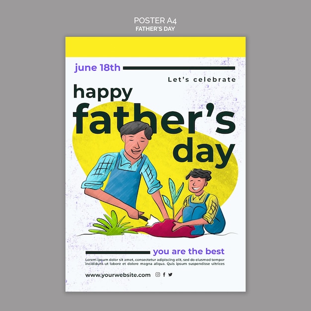 PSD gratuito plantilla de póster de celebración del día del padre