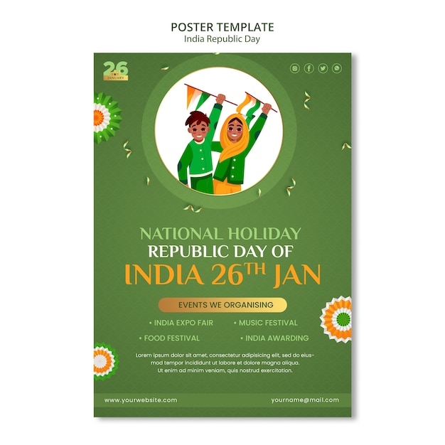 Plantilla de póster de celebración del día de la república