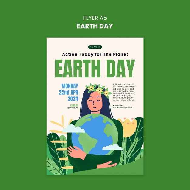 plantilla de póster de celebración del día de la Tierra