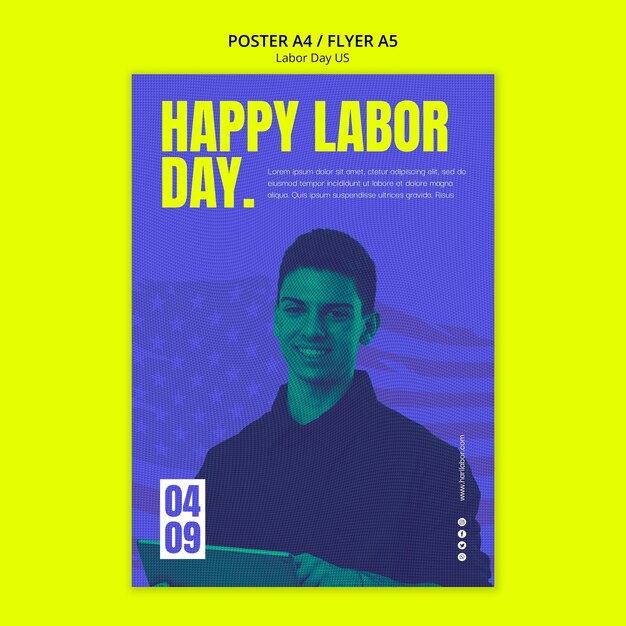 plantilla de póster para la celebración del Día del Trabajo