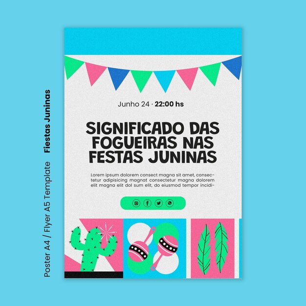 plantilla de póster de celebración de la fiesta de Junina
