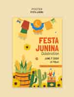 PSD gratuito plantilla de póster de celebración de la fiesta de junina