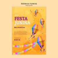 PSD gratuito plantilla de póster de celebración de fiestas juninas